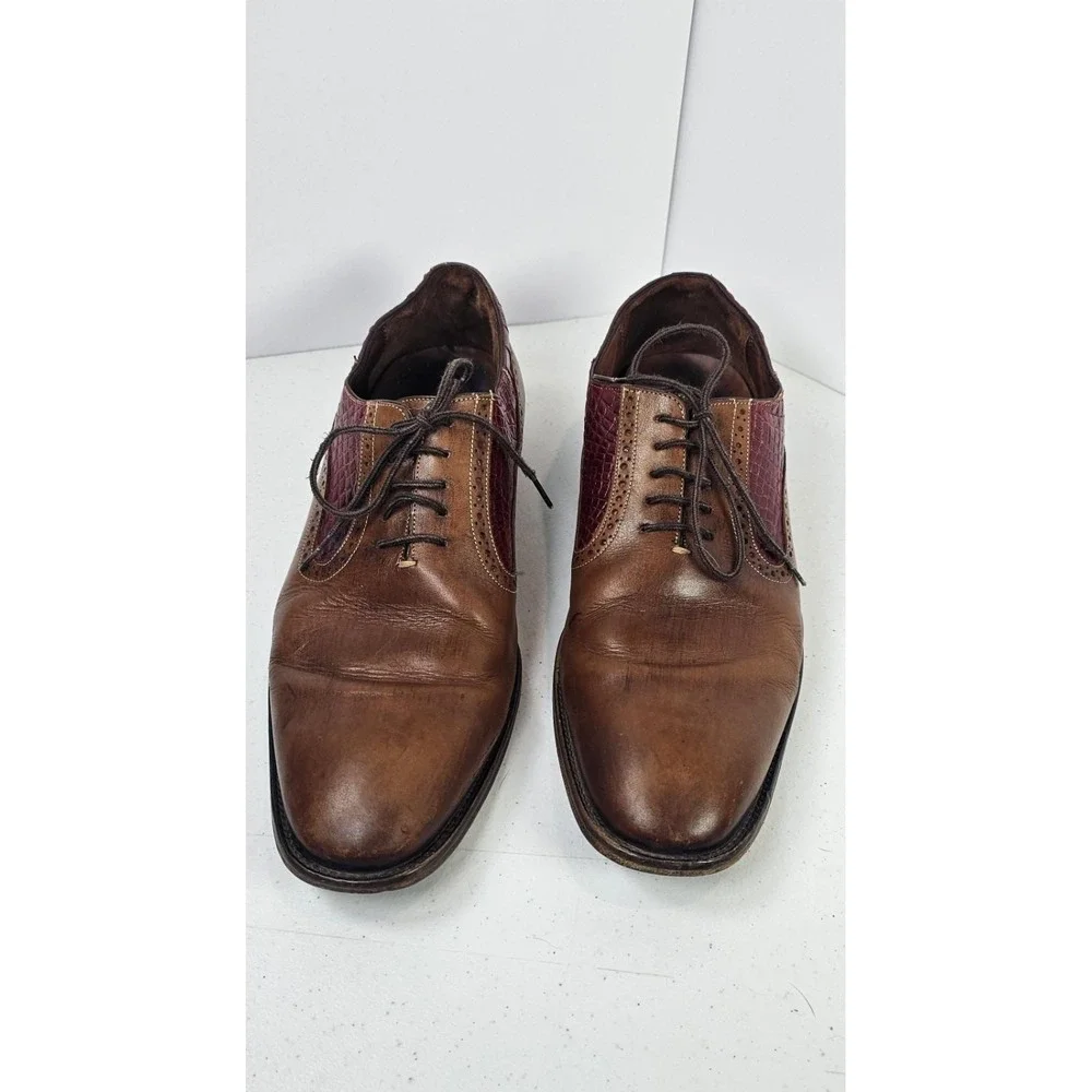 Belvedere Mens‎ Alligator Wingtip Oxford Leather Dress Shoes 10.5 D